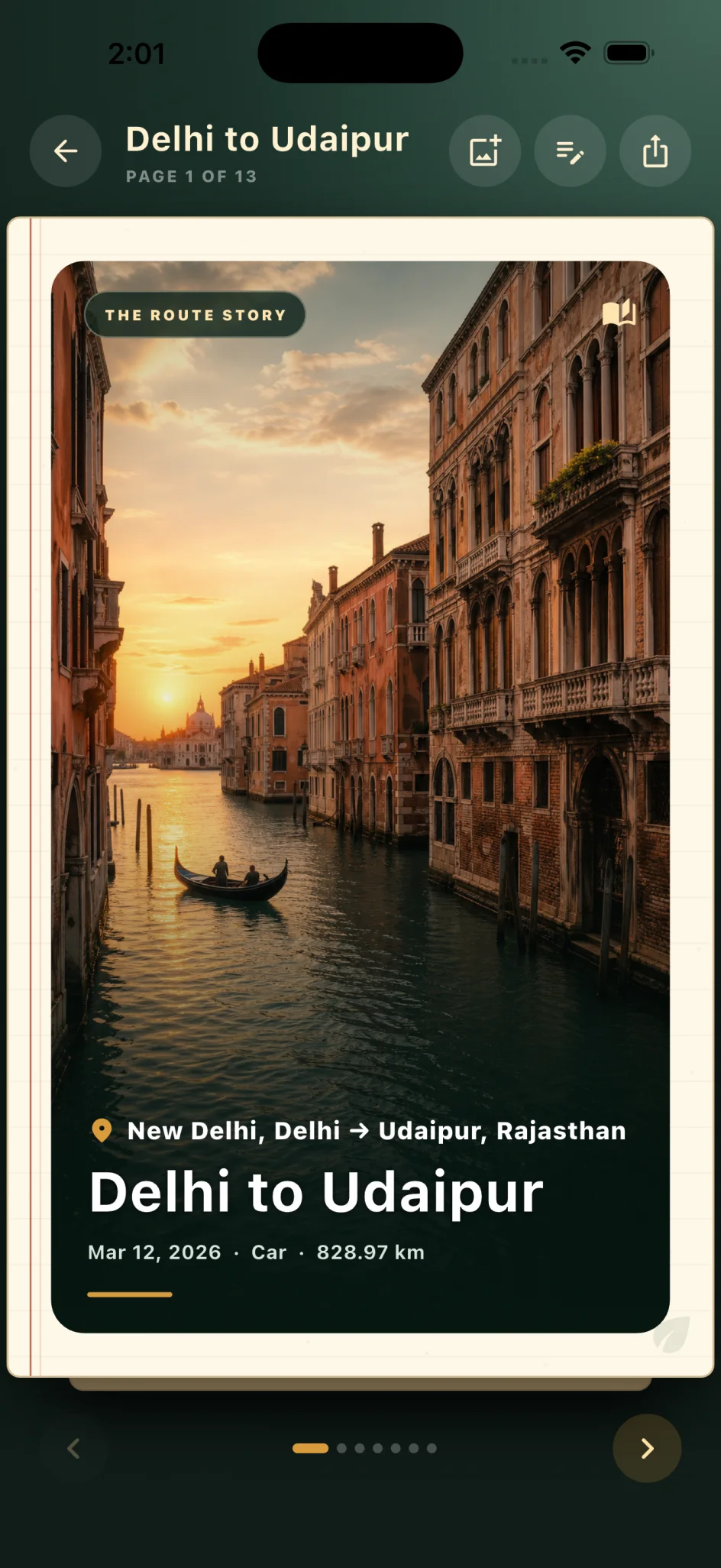 TheRouteStory travel book showing a Delhi to Udaipur journey cover